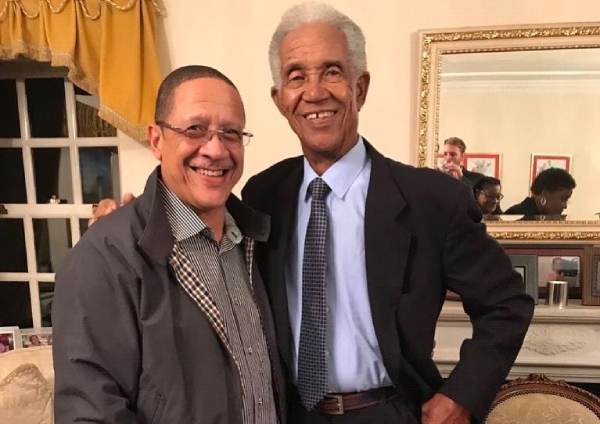 Celebrating with Barbados only living National Hero and most outstanding cricketer, Sir Garfield Sobers on his 80th birthday - 2017