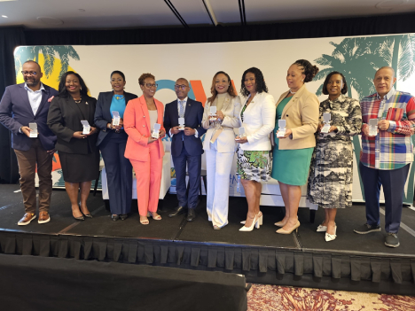 Caribbean Tourism Team with Chairman Council of Ministers, Hon. Ian Gooding Edghill and Chair, Board of Directors Andrea Franklin – Caribbean Week 2025