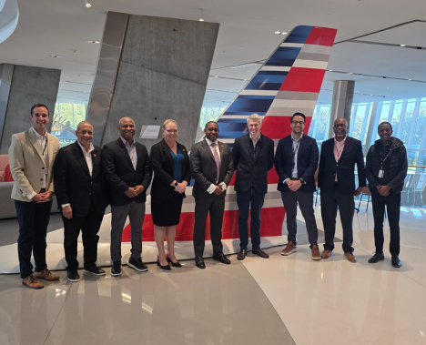Minister of Tourism, Transport, Culture and Sport, Hon. Owen Darrell – With American Airlines Network Executives and Air Service Development team Bermuda – AA HQ, Dallas Nov 2025